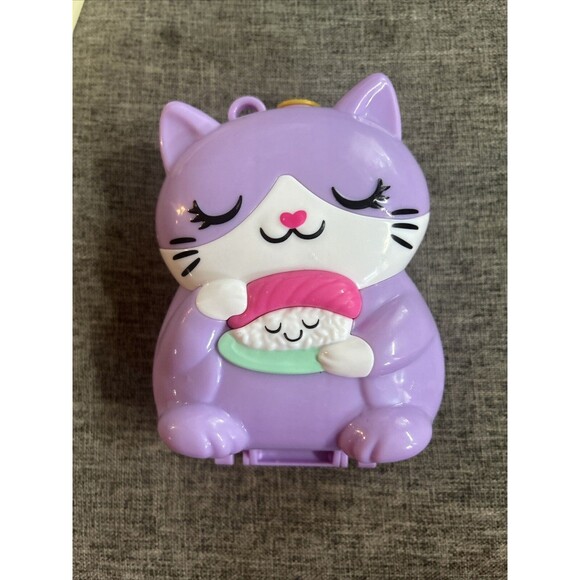 Mattel Polly Pocket Purple Cat Sushi Shop And Birthday Cake - Picture 3 of 9